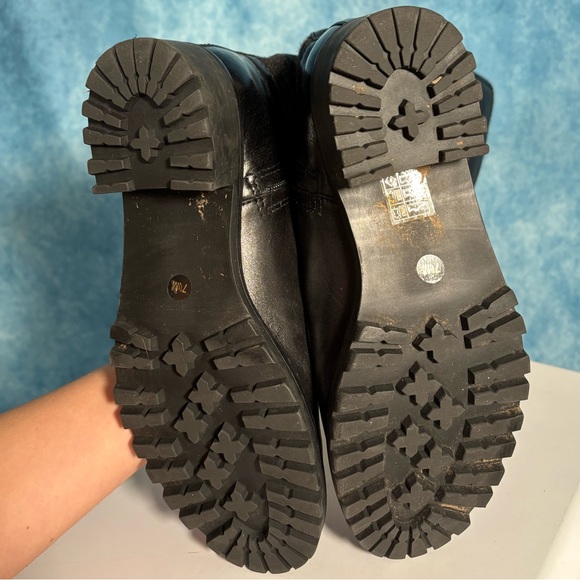 Tory Burch Rosalie Quilted Riding Boots Black Women’s 7.5 - Picture 6 of 10